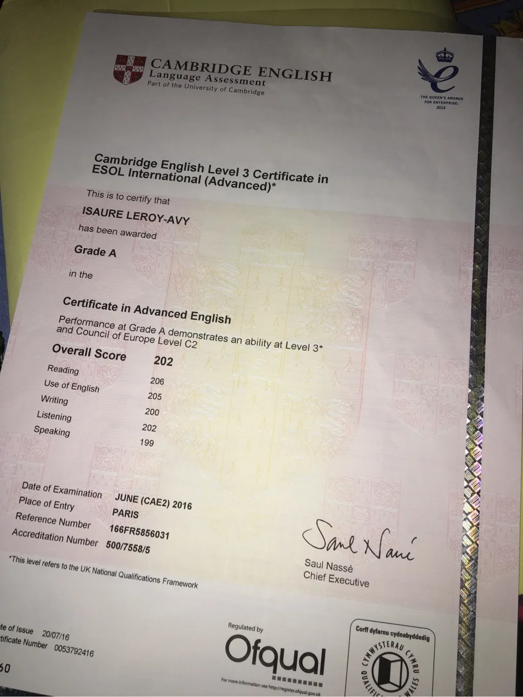 Real CAE Certificate