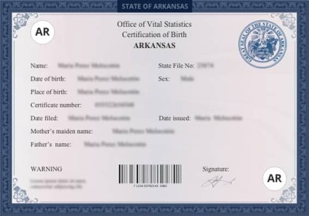 Buy Real Arkansas Birth Certificate