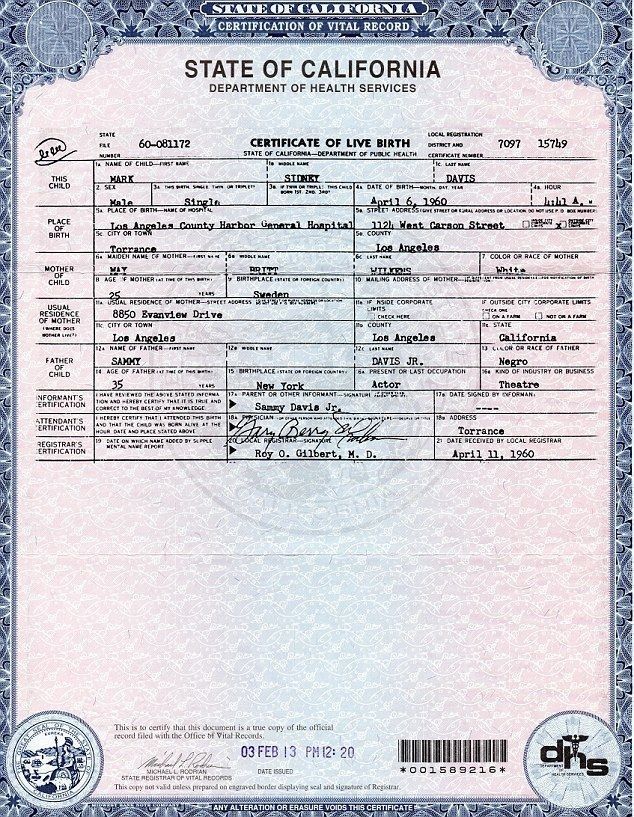 Real Birth Certificate