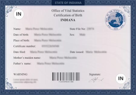 Buy Real Indiana Birth Certificate