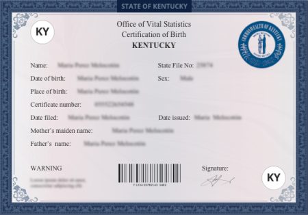 Buy Real Kentucky Birth Certificate