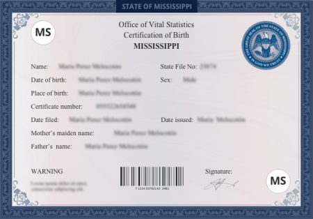 Buy Real Mississippi Birth Certificate