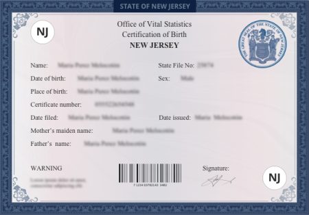 Buy Real New Jersey Birth Certificate