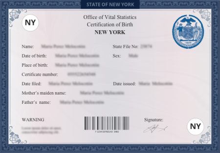 Buy Real New York Birth Certificate