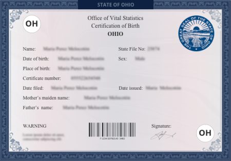 Buy Real Ohio Birth Certificate