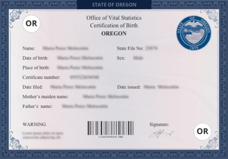 Buy Real Oregon Birth Certificate