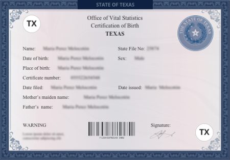 Buy Real Texas Birth Certificate